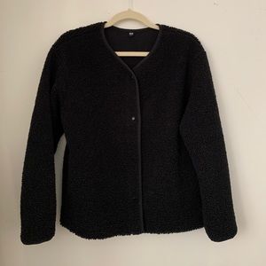 Uniqlo Pile Lined Fleece Crewneck Cardigan